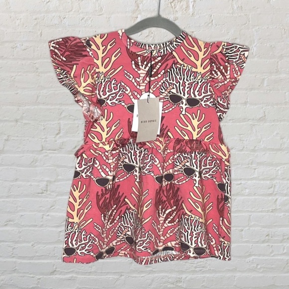 Dear Sophie Other - Dear Sophie Cool Coral Ruffle Tunic
